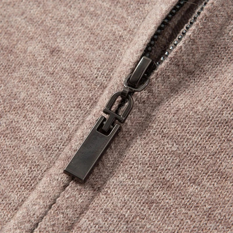 Maglione con zip in lana merino australiana