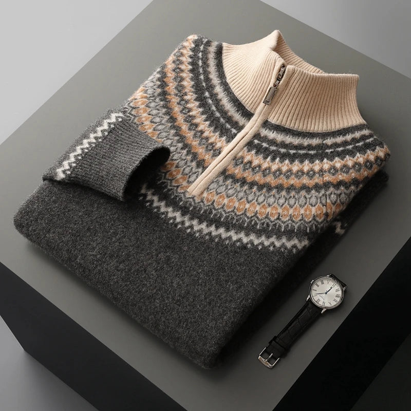 Maglione elegante con zip in cashmere