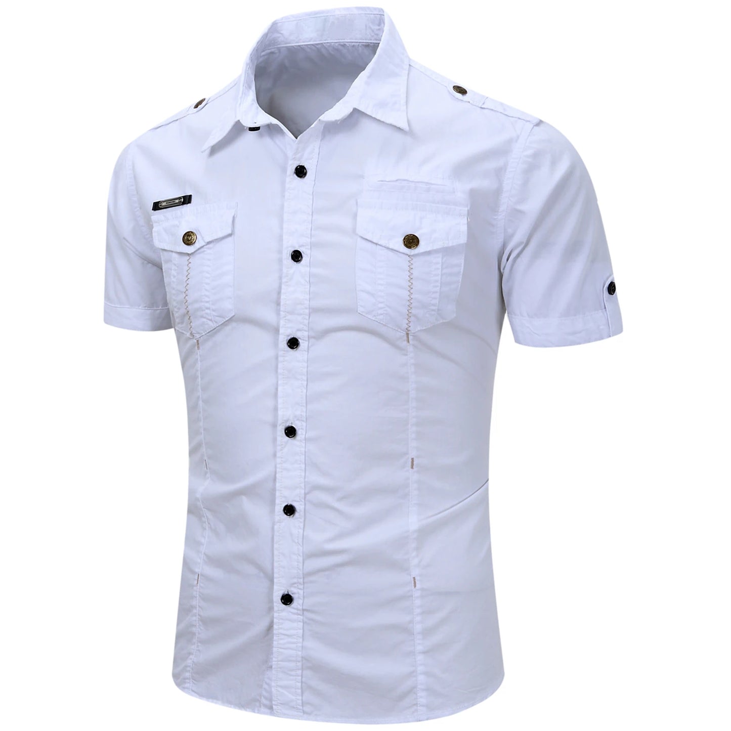 Camicia Cargo in cotone a maniche corte