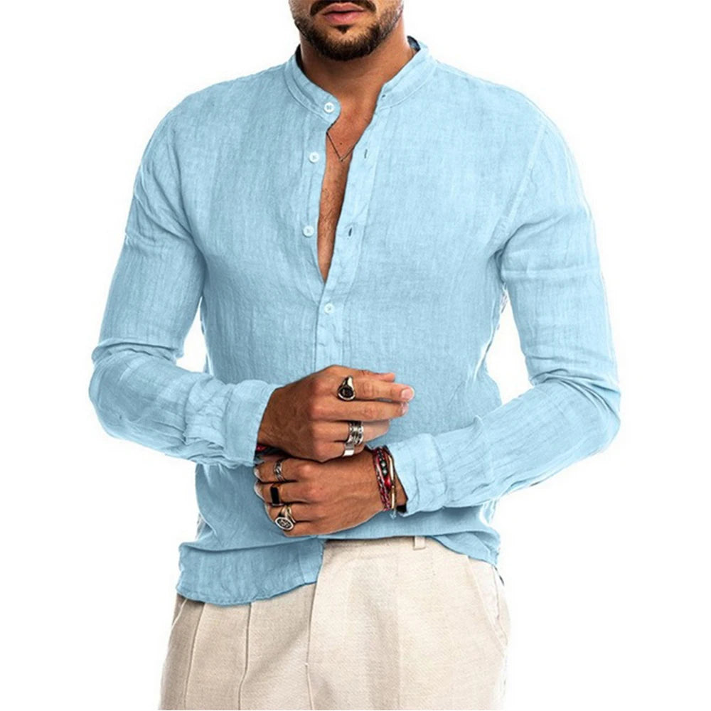 Camicia in cotone e lino