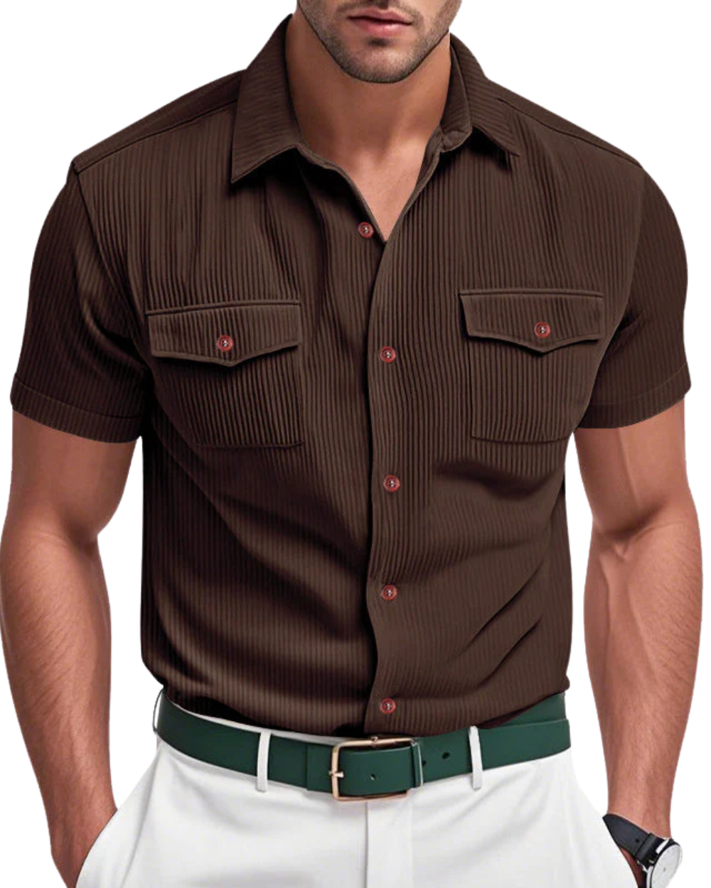 Camicia da uomo elegante in velluto a coste