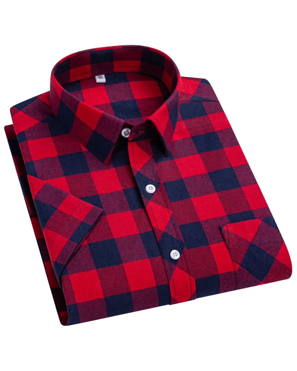 Camicia a maniche corte in cotone a scacchi