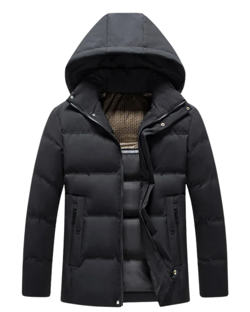 Elegante giacca in pile con cappuccio