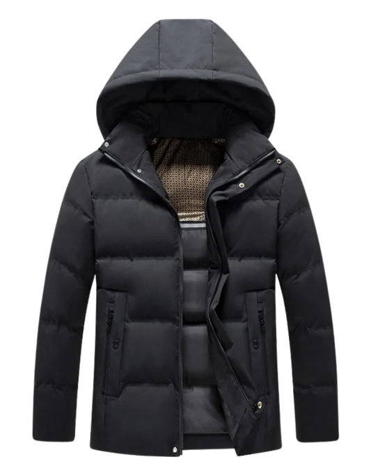 Elegante giacca in pile con cappuccio