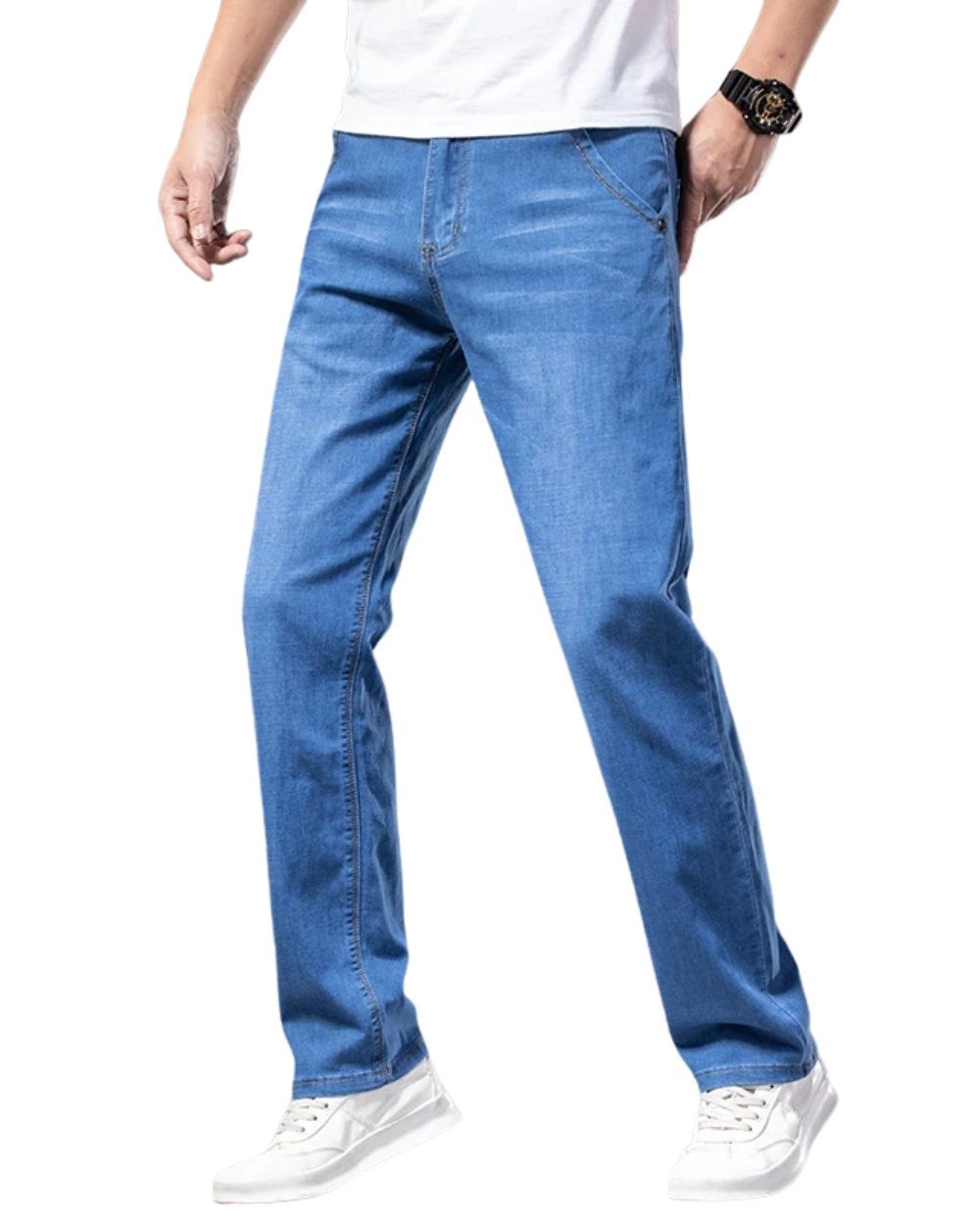 Jeans dritti casual in denim