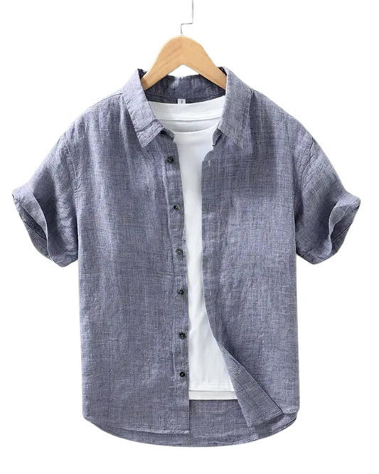 Camicia di lino a maniche corte