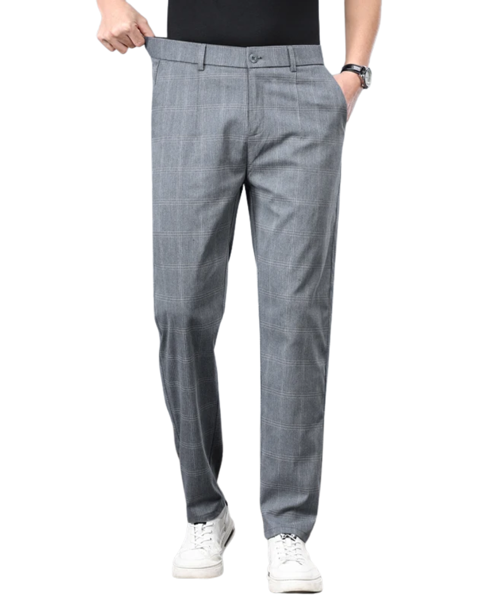 Pantaloni elasticizzati a quadri