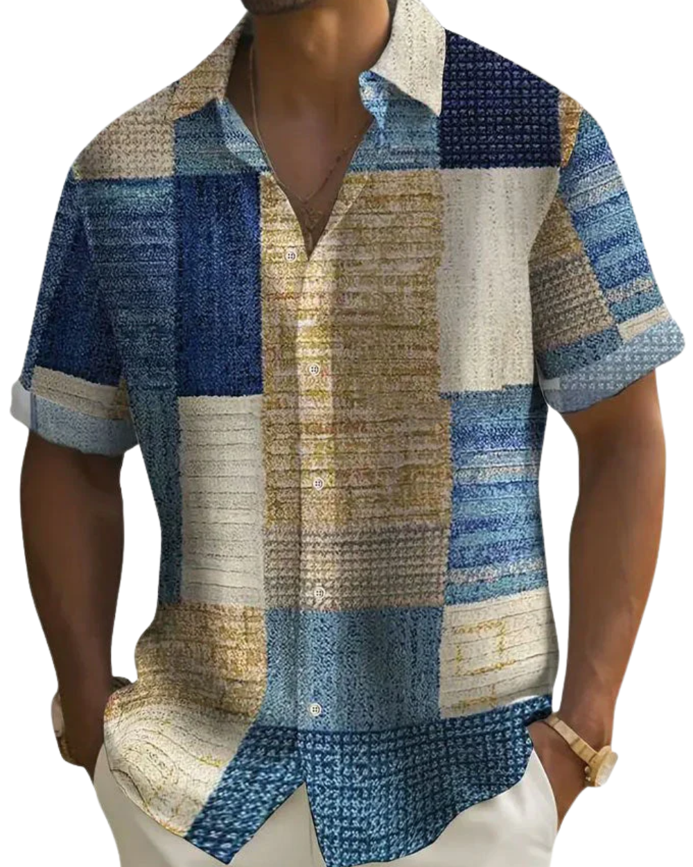 Camicia patchwork elegante