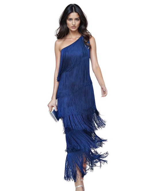 Abito elegante con frange