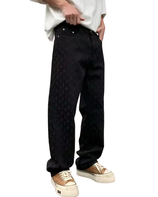 Jeans in denim jacquard