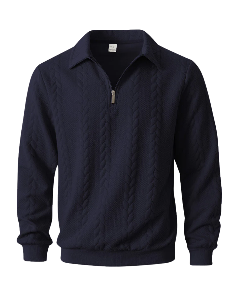 Elegante maglione con zip e motivo decorativo