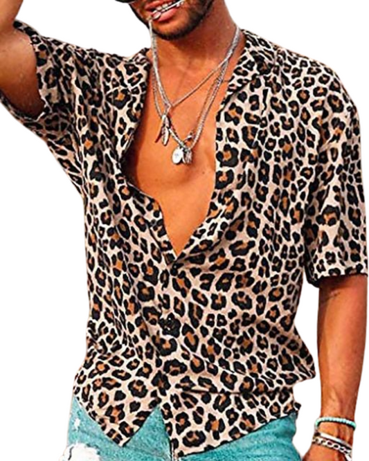 Camicia con stampa leopardo