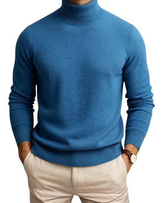 Elegante maglione a collo alto da uomo