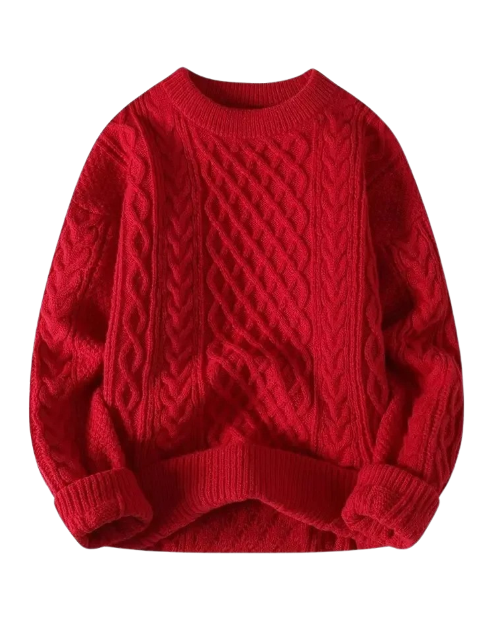 Maglione a maglia a cavi