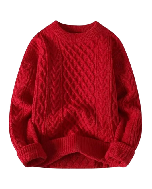 Maglione a maglia a cavi