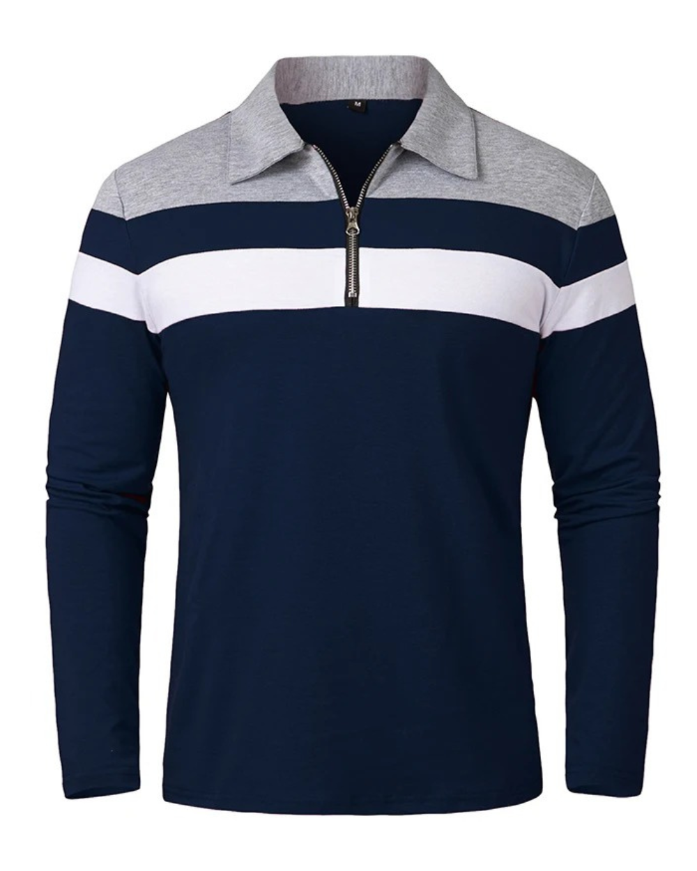 Maglione elegante con zip a righe