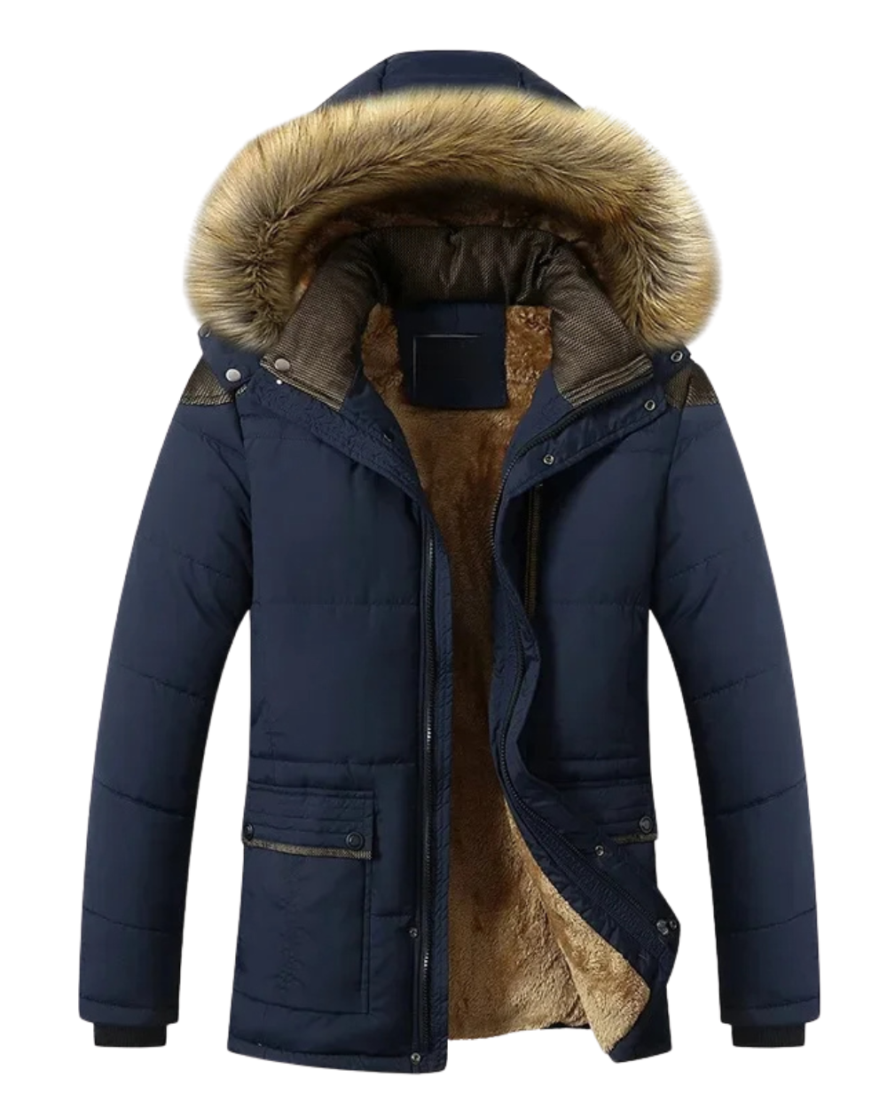 Elegante giacca invernale in pile imbottita