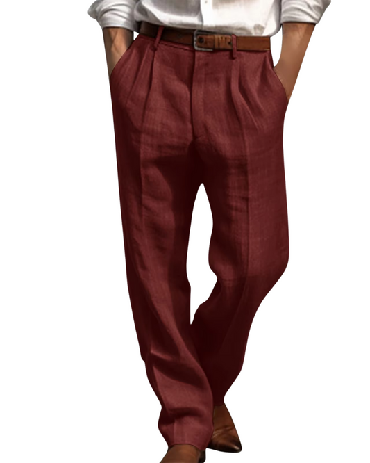 Pantaloni in cotone e lino