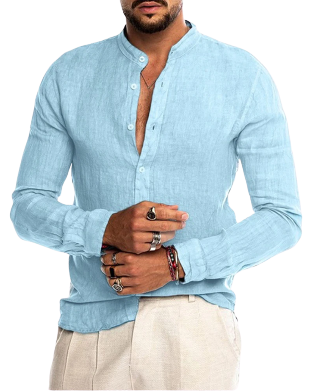 Camicia in cotone e lino