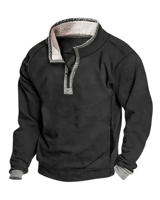 Maglione con zip in pile