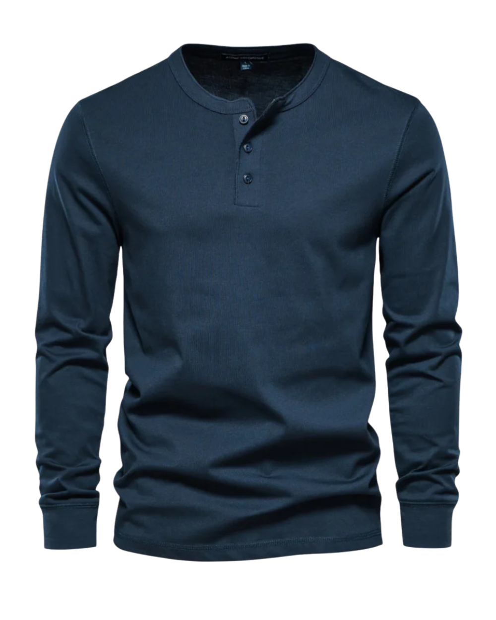 Elegante Henley in cotone a maniche lunghe