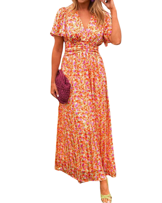 Maxi abito elegante con scollo a V