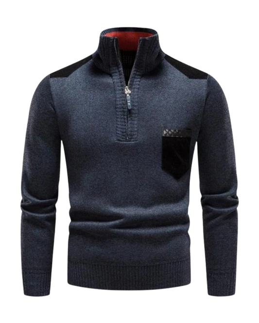 Maglione con zip in lana