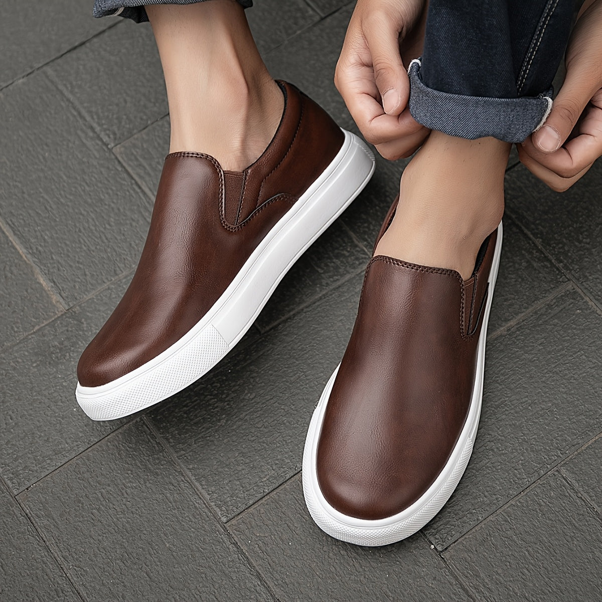Scarpe casual slip-on in pelle