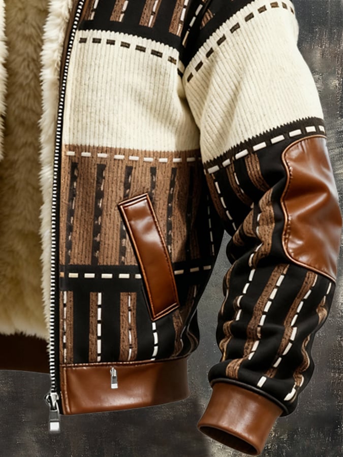 Giacca retro foderata in pile