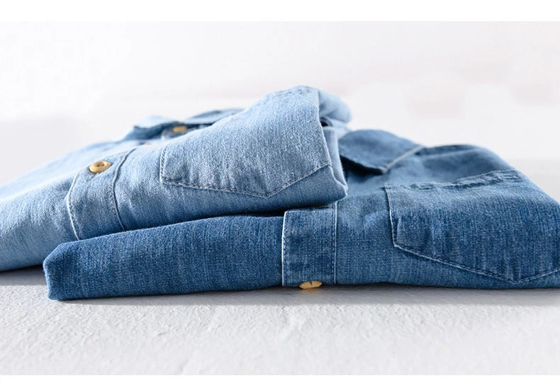 Camicia di jeans a maniche corte