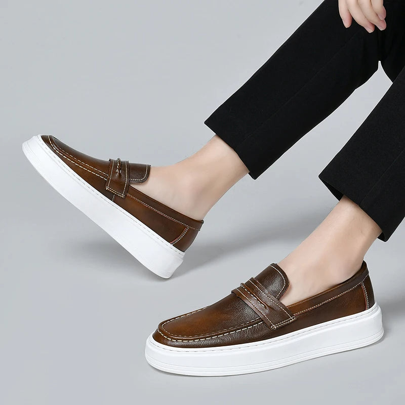 Scarpe da barca in pelle