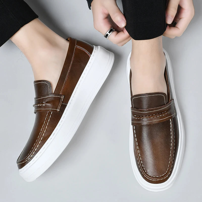 Scarpe da barca in pelle