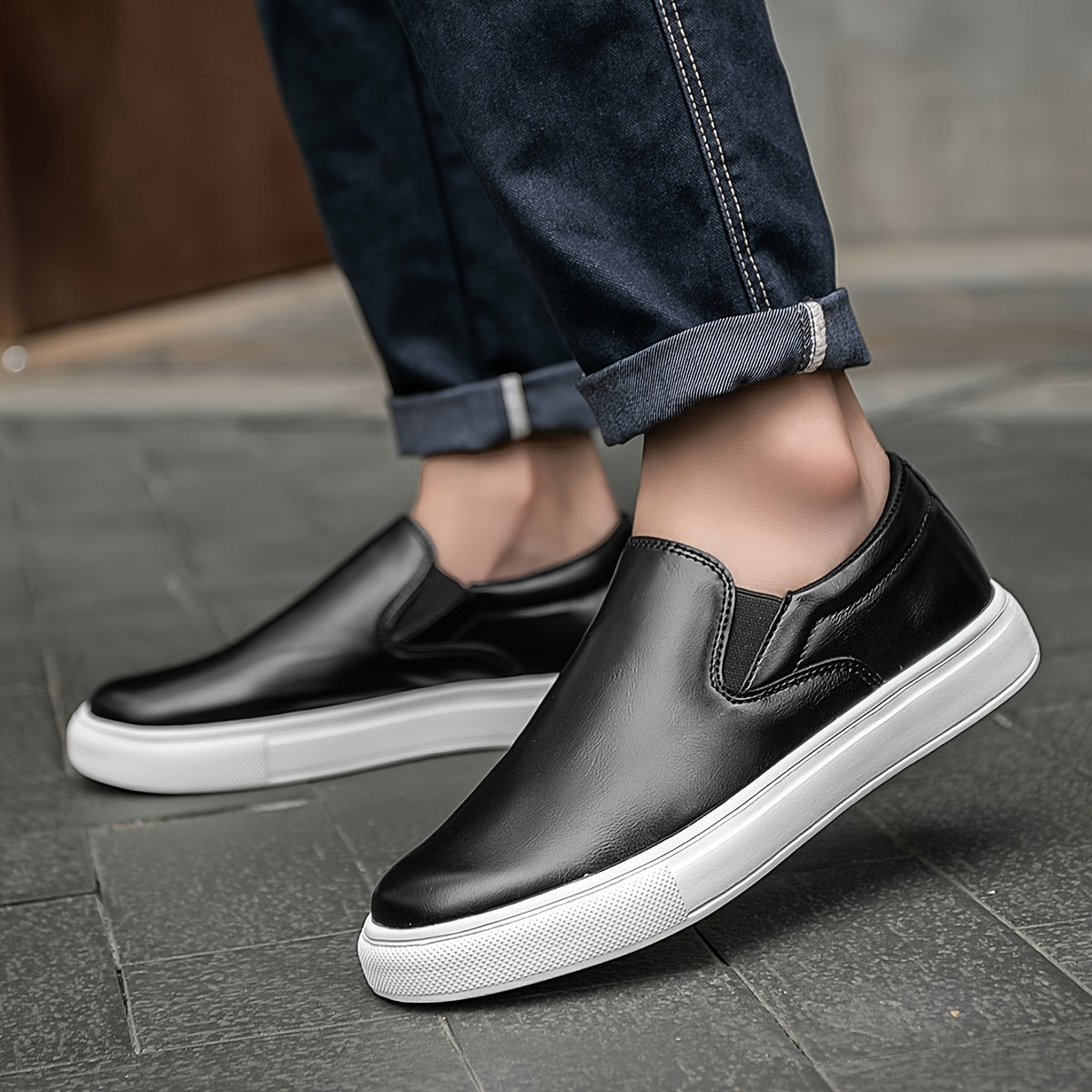 Scarpe casual slip-on in pelle