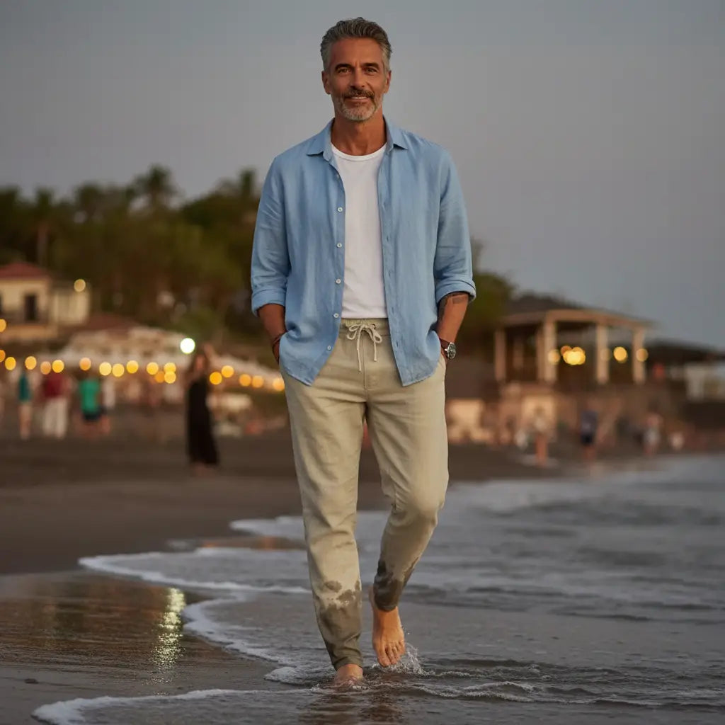 Pantaloni da spiaggia in lino