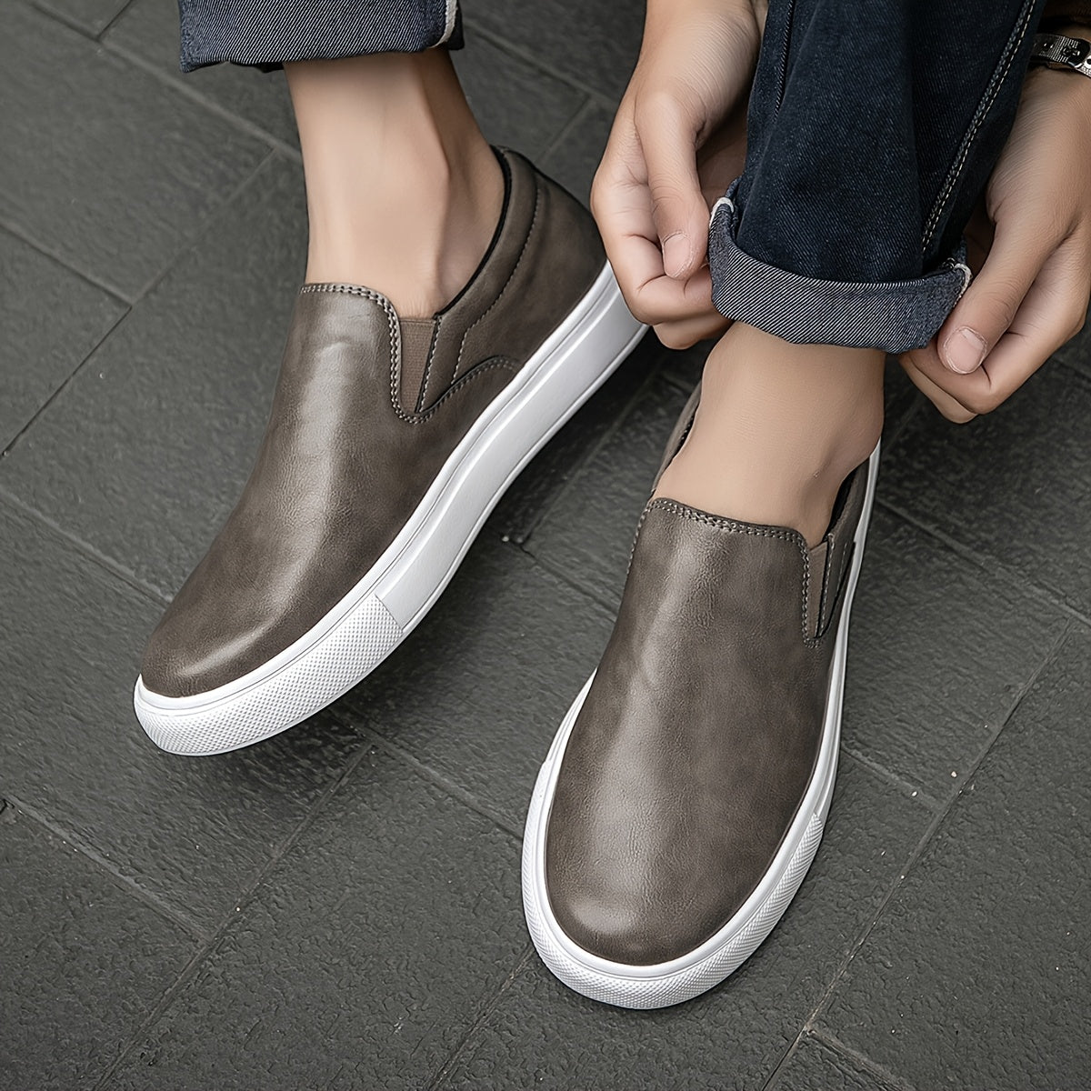Scarpe casual slip-on in pelle
