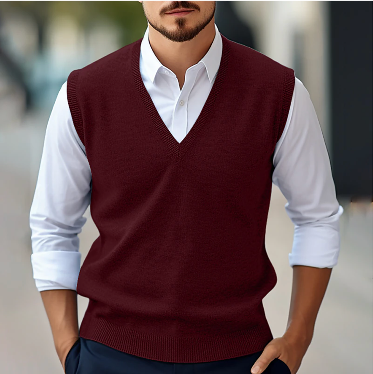 Maglione senza maniche