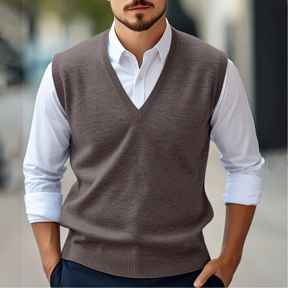 Maglione senza maniche