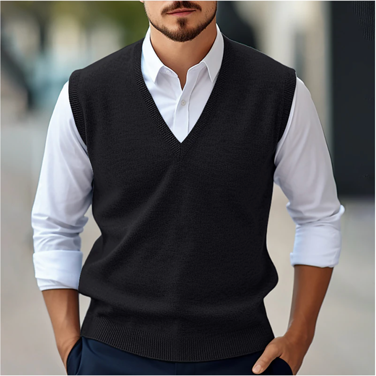 Maglione senza maniche