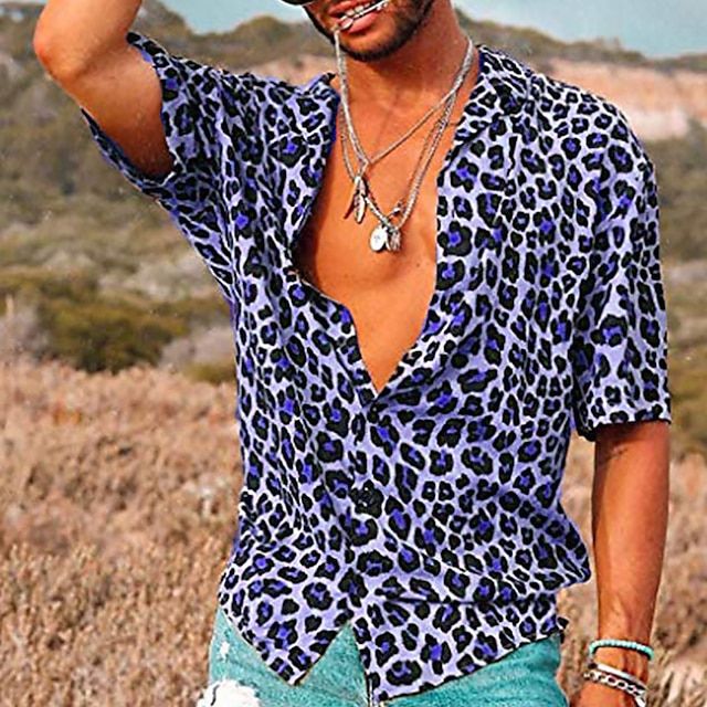 Camicia con stampa leopardo