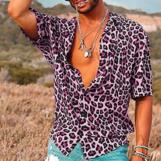 Camicia con stampa leopardo