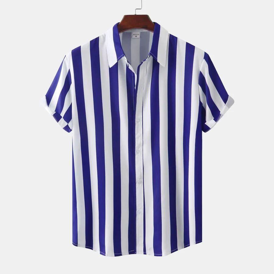 Camicia estiva a righe traspirante