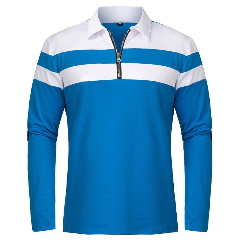 Maglione elegante con zip a righe