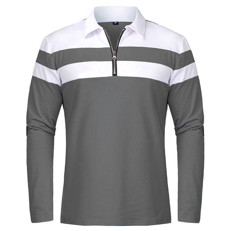 Maglione elegante con zip a righe