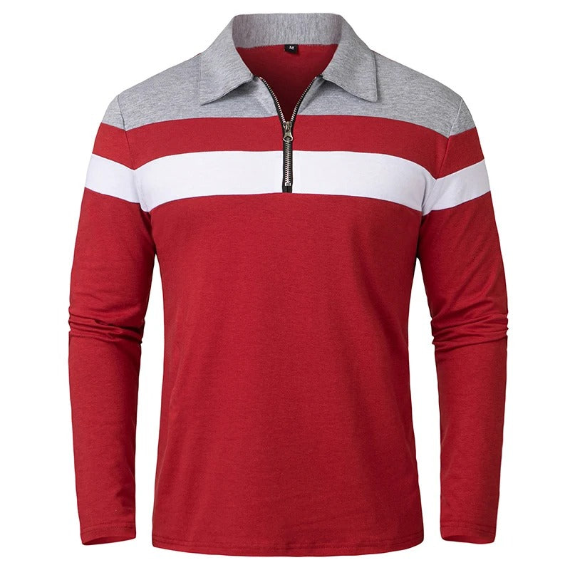 Maglione elegante con zip a righe