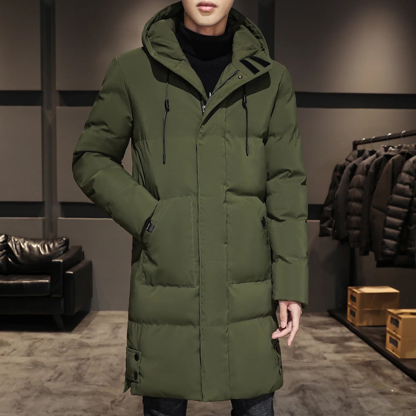 Elegante giacca lunga invernale