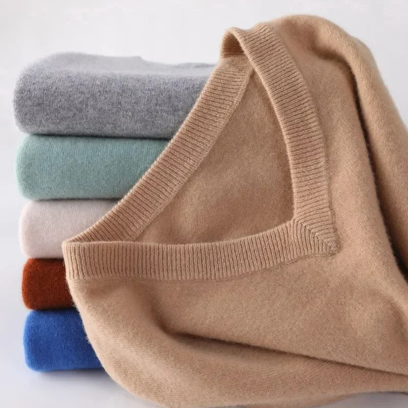 Maglione elegante con scollo a V