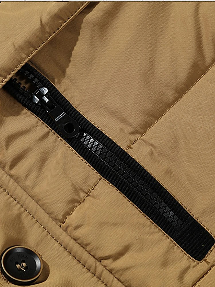 Elegante giacca in pile con cappuccio