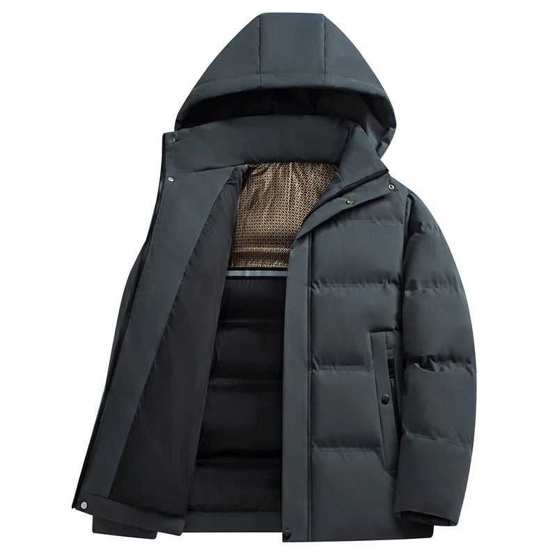 Elegante giacca in pile con cappuccio