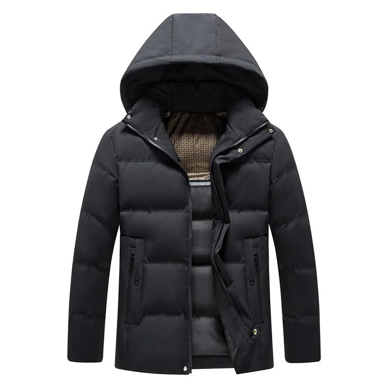 Elegante giacca in pile con cappuccio
