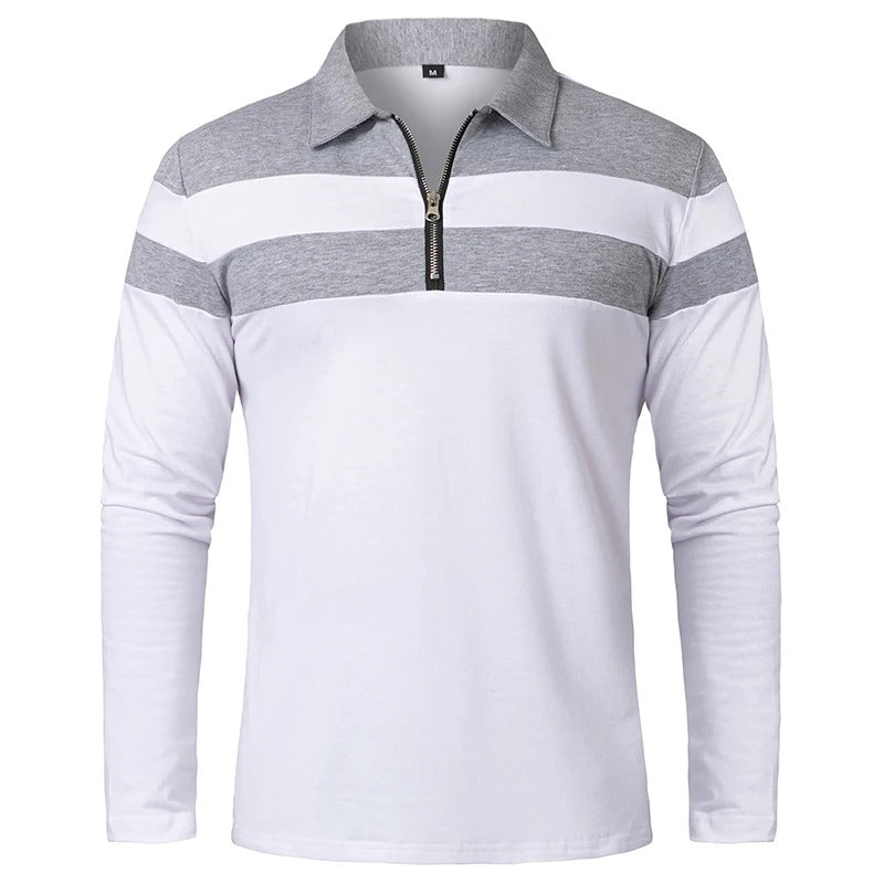 Maglione elegante con zip a righe